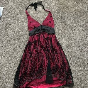 Pink and black dress